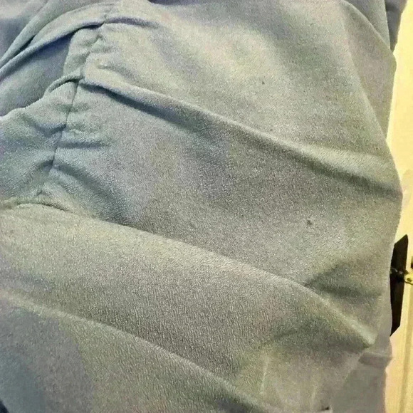 Abercrombie & Fitch Ruched Baby Blue Mini Dress, S - Picture 3 of 6